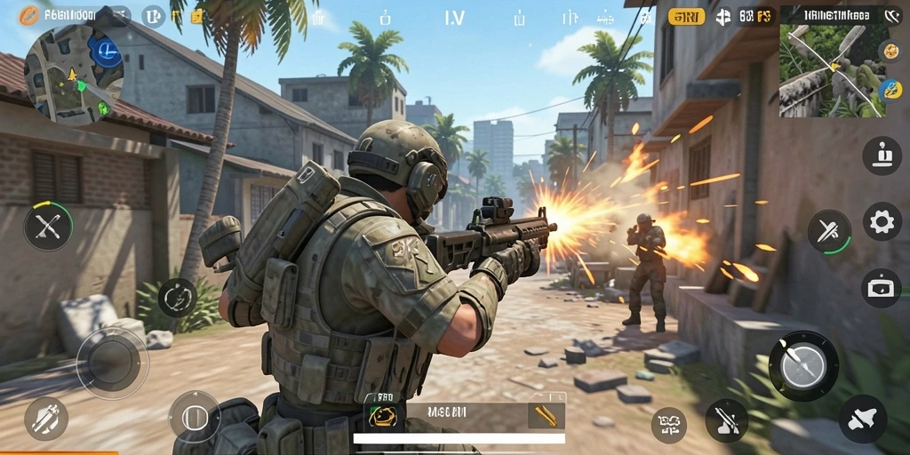 Screenshot 5RT menampilkan aksi gameplay TPS yang mendebarkan.
