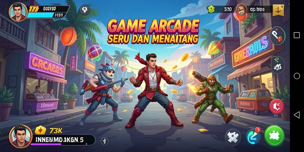 Tampilan gameplay seru dari 73K yang menantang.