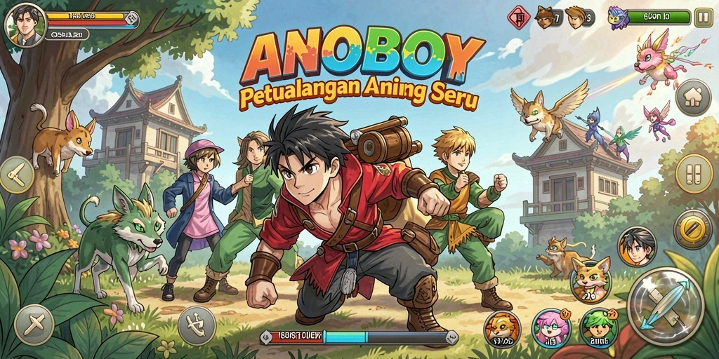 Tangkapan layar gameplay ANOBOY yang menarik dan penuh aksi.