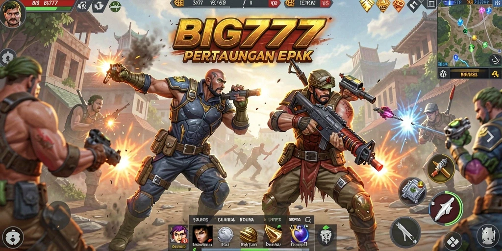 Gameplay seru dan mendebarkan dalam BIG777 Battle Royale.