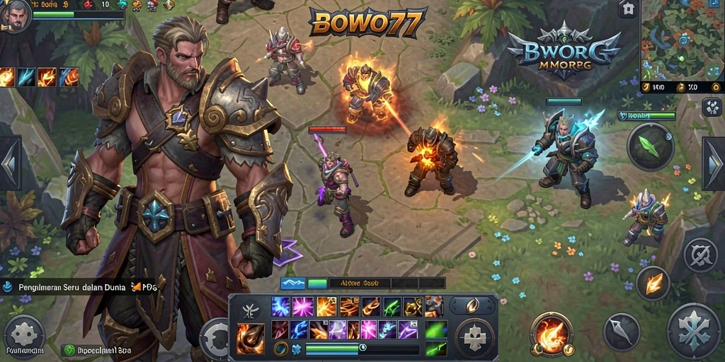 Screenshot gameplay BOWO77 yang menampilkan aksi seru dalam pertarungan MMORPG.