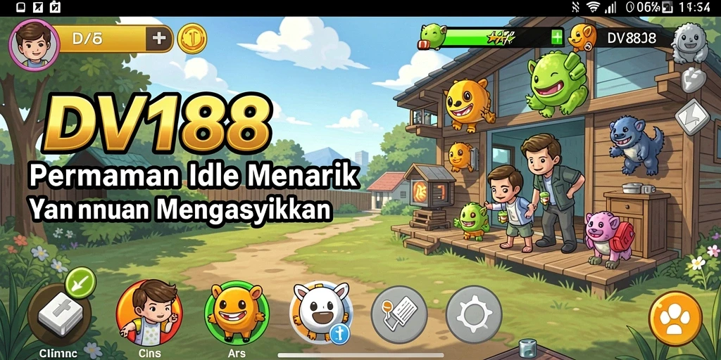 Screenshot gameplay DV188 yang menampilkan pengalaman Idle yang seru.