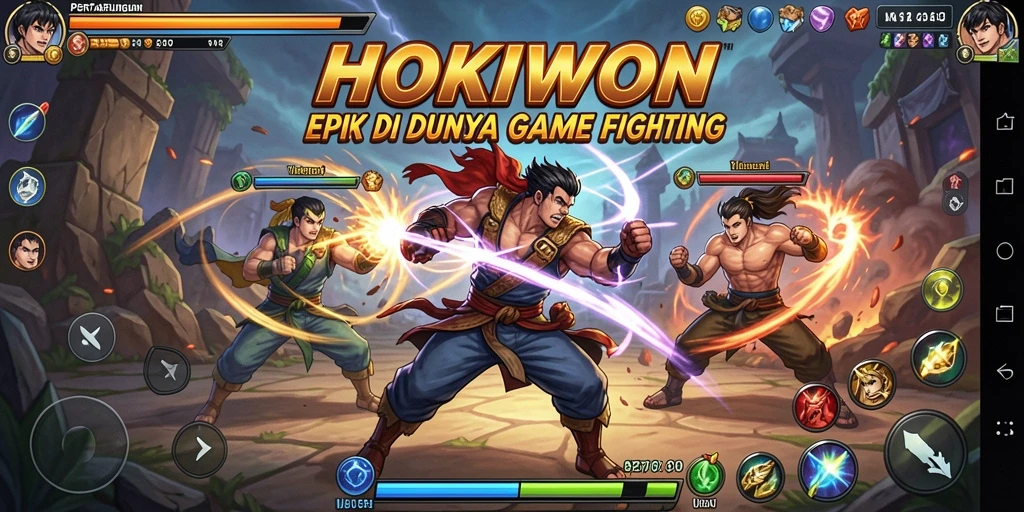 Tampilan gameplay HOKIWON dengan aksi pertarungan yang seru.
