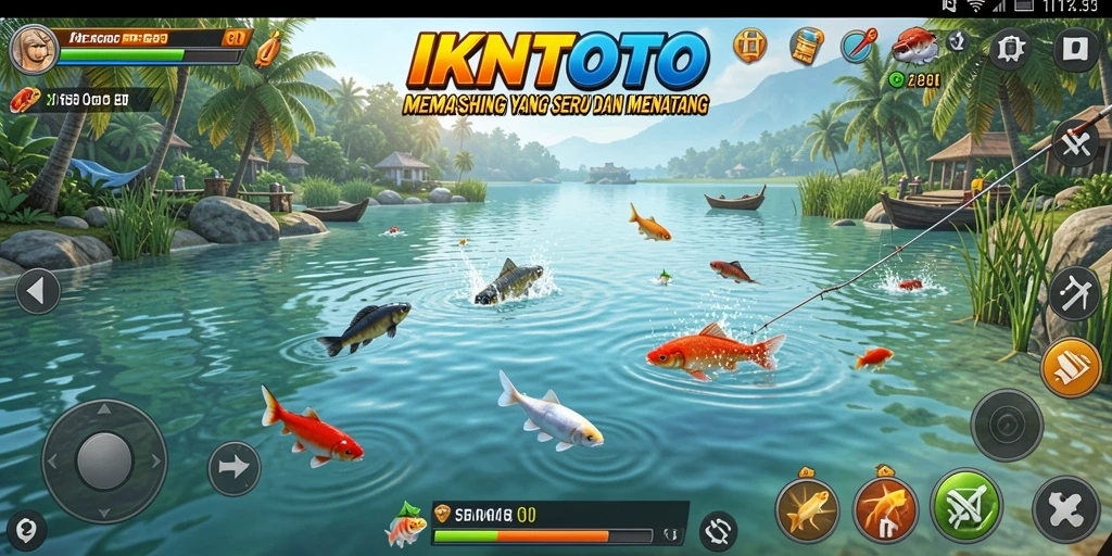 Tampilan gameplay IKNTOTO yang menarik dan penuh warna saat memancing.