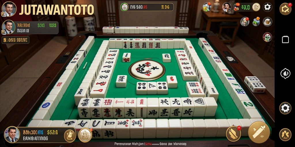 Tampilan permainan Mahjong yang seru dan mendebarkan di JUTAWANTOTO.