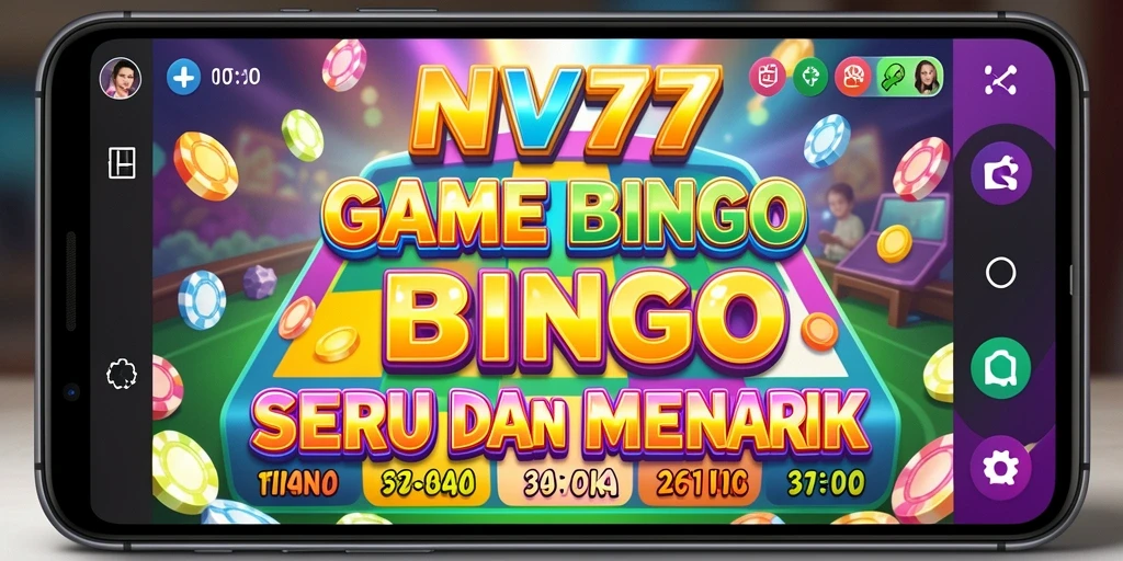 Screenshot NV77 menampilkan gameplay seru Bingo dengan interaksi pemain.