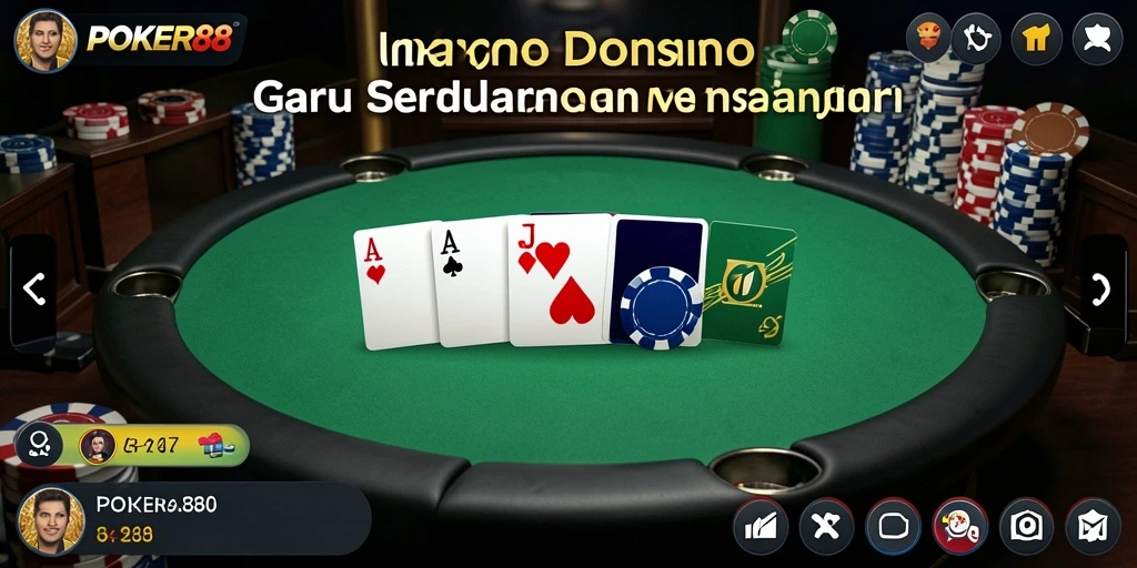 Tampilan gameplay POKER88 yang menegangkan dan seru.