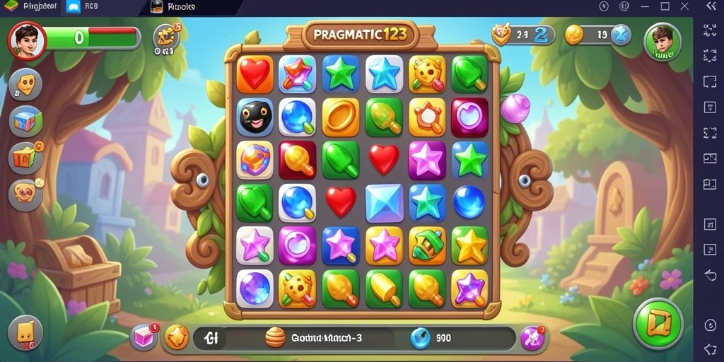Screenshot PRAGMATIC123 yang menampilkan gameplay Match-3 yang seru.