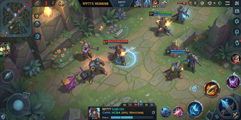 Screenshot gameplay RP777 menampilkan aksi seru dan strategi tim.