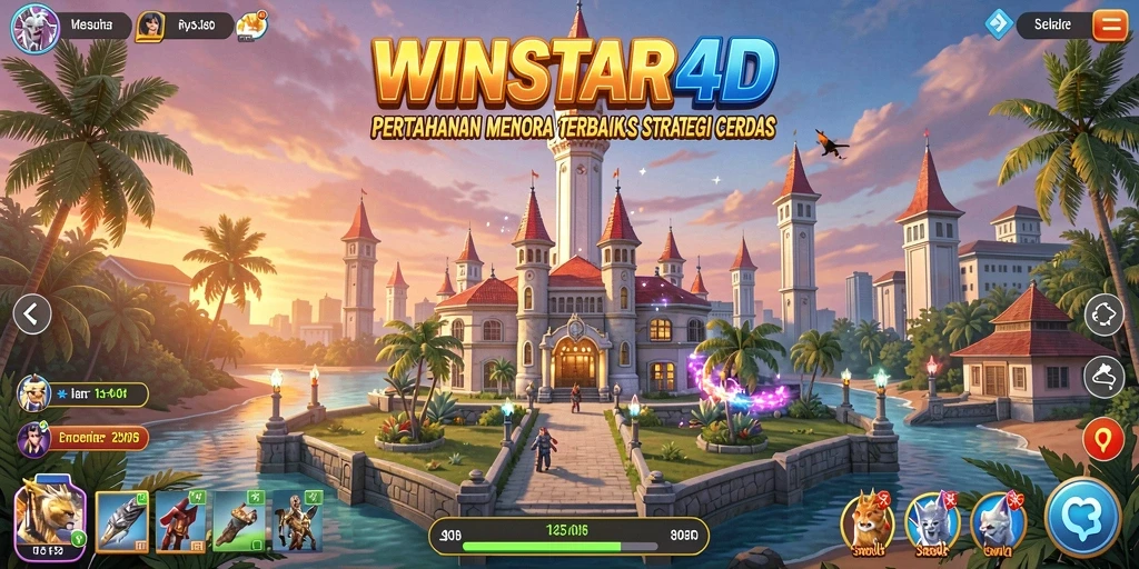 Tangkapan layar dari gameplay menakjubkan WINSTAR4D dengan strategi Tower Defense.